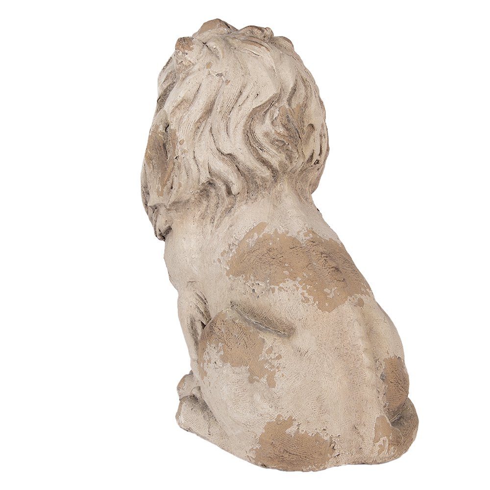 Decoratie Beeld Leeuw 31x20x41 cm Beige Keramiek