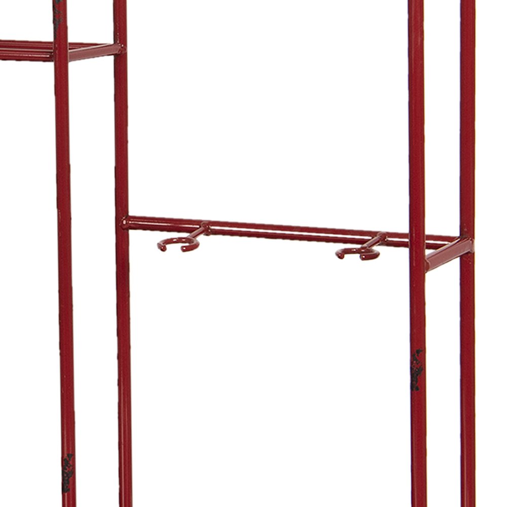 Wandrek 59x33x63 cm Rood IJzer Flessenrek