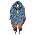 Sjaal Dames Print 90x180 cm Blauw Synthetisch Shawl Dames