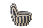 J-Line loungestoel Gestreept - textiel - blauw/gebroken wit