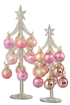 J-Line decoratie kerstboom + Ballen - glas - roze/transparant - L