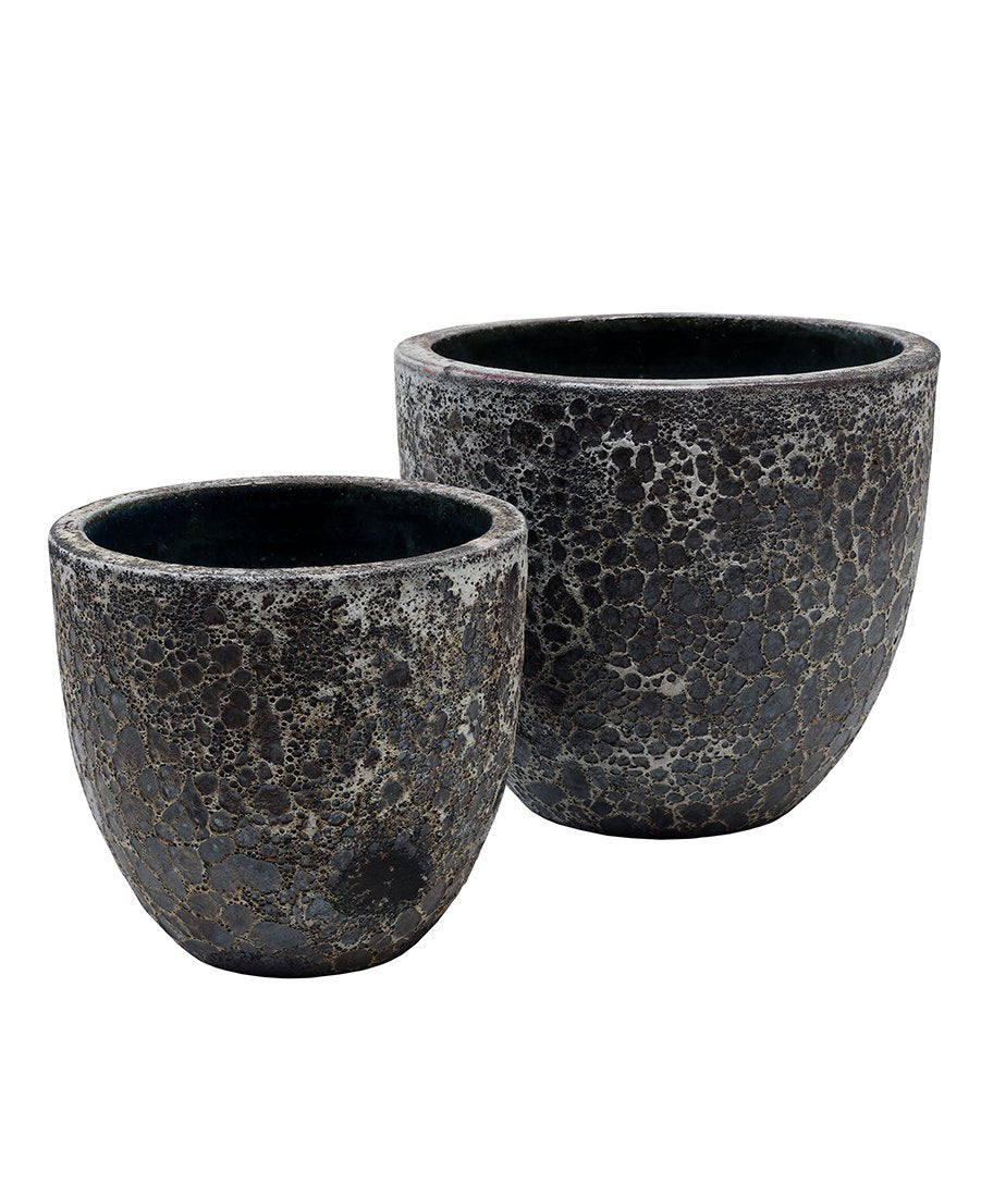 Plantenpot - Laki relic black set Ø36/25 x H34/25 cm - (set van 2 stuks)