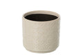 J-Line Bloempot met harten - keramiek - ecru - medium