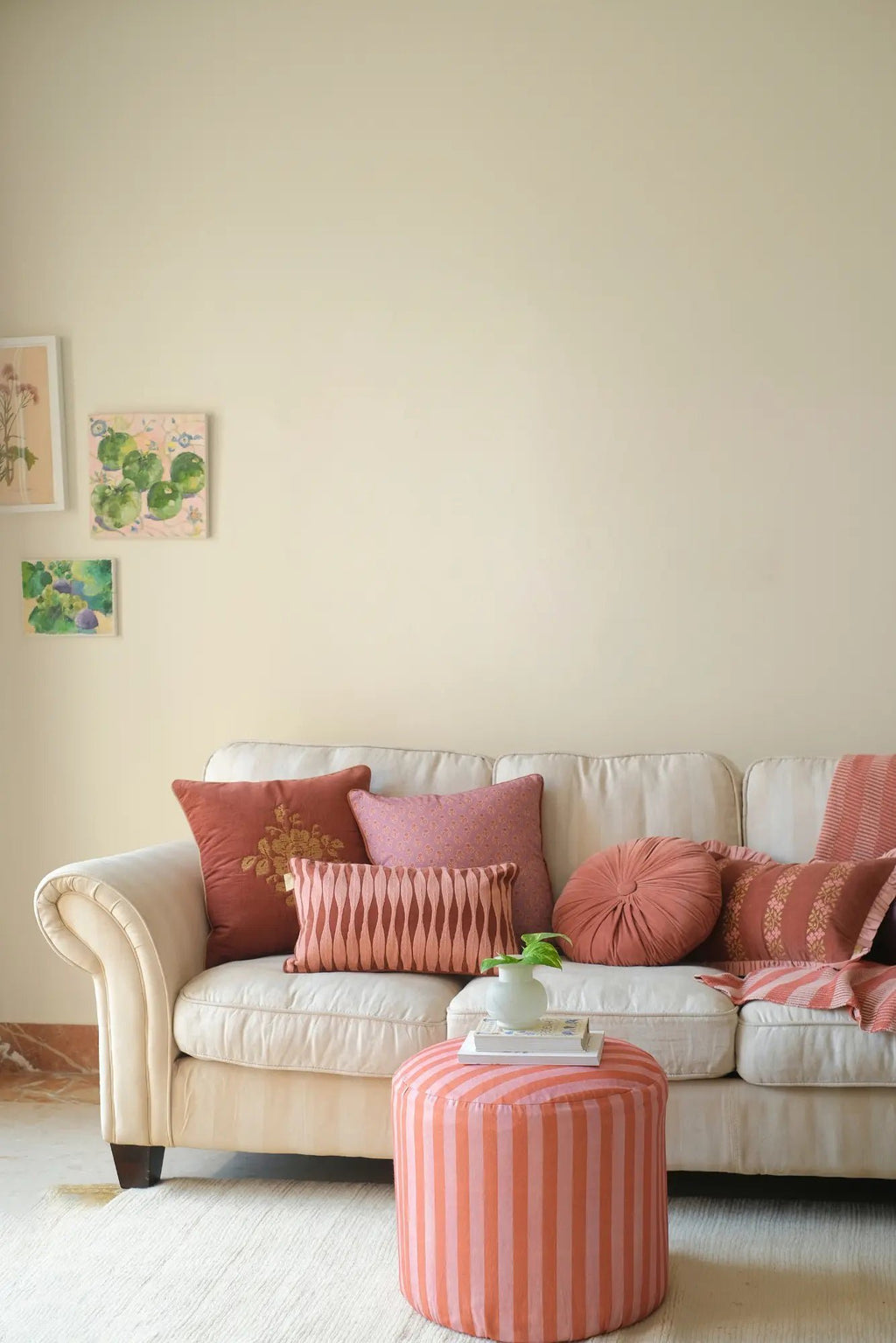 Kussenhoes | Camellia Rabarber Cross Stitch Kussenhoes van Sanctuary Living