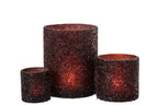J-Line lantaarn Glitter - glas - bordeaux - groot