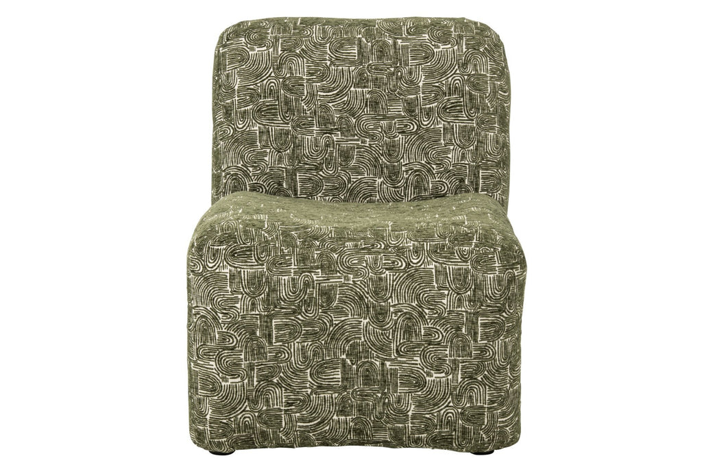 J-Line Chaise longue Margo - multiplex/stof - donkergroen