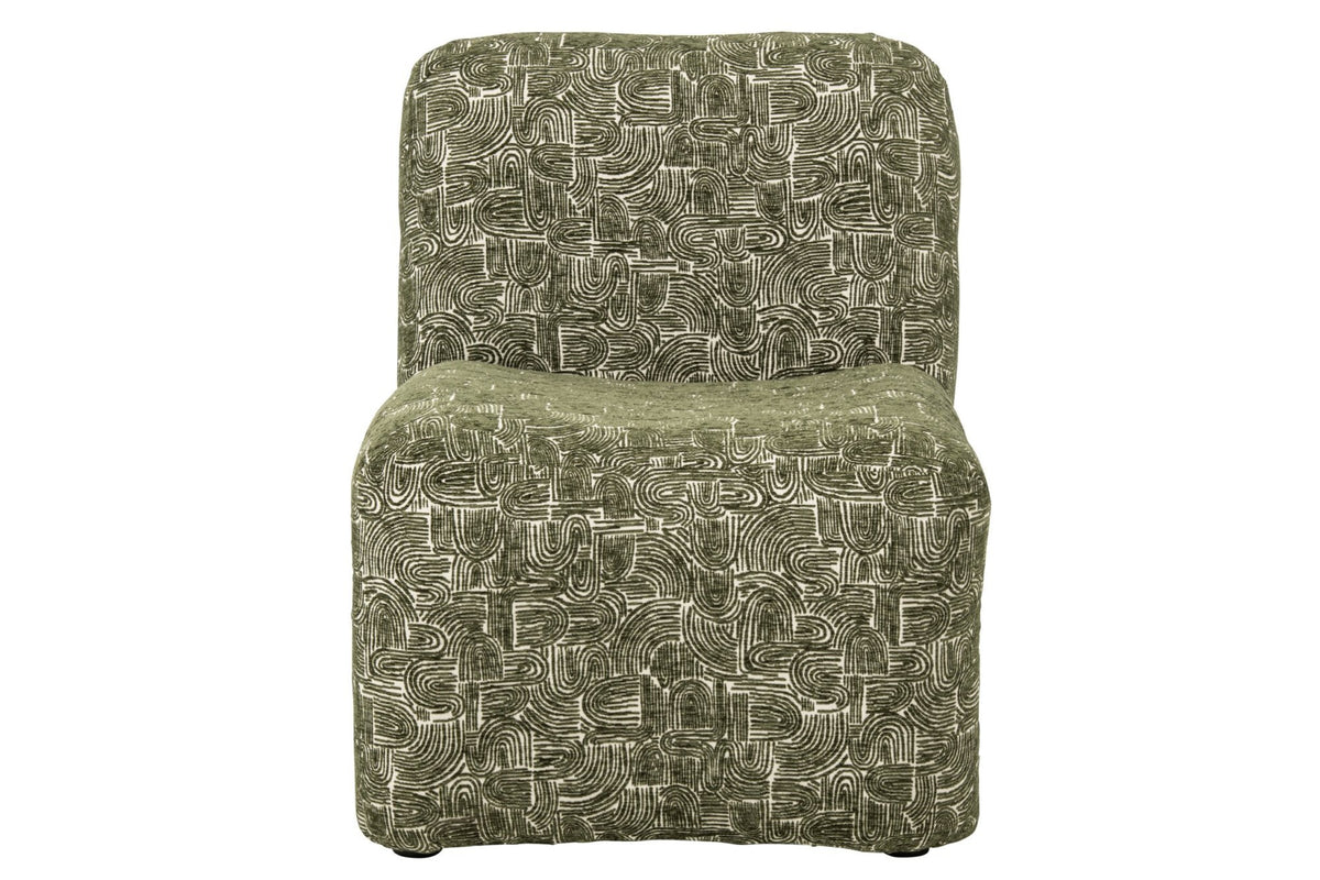 J-Line Chaise longue Margo - multiplex/stof - donkergroen