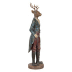 Decoratie Beeld Hert 13x12x42 cm Bruin Kunststof