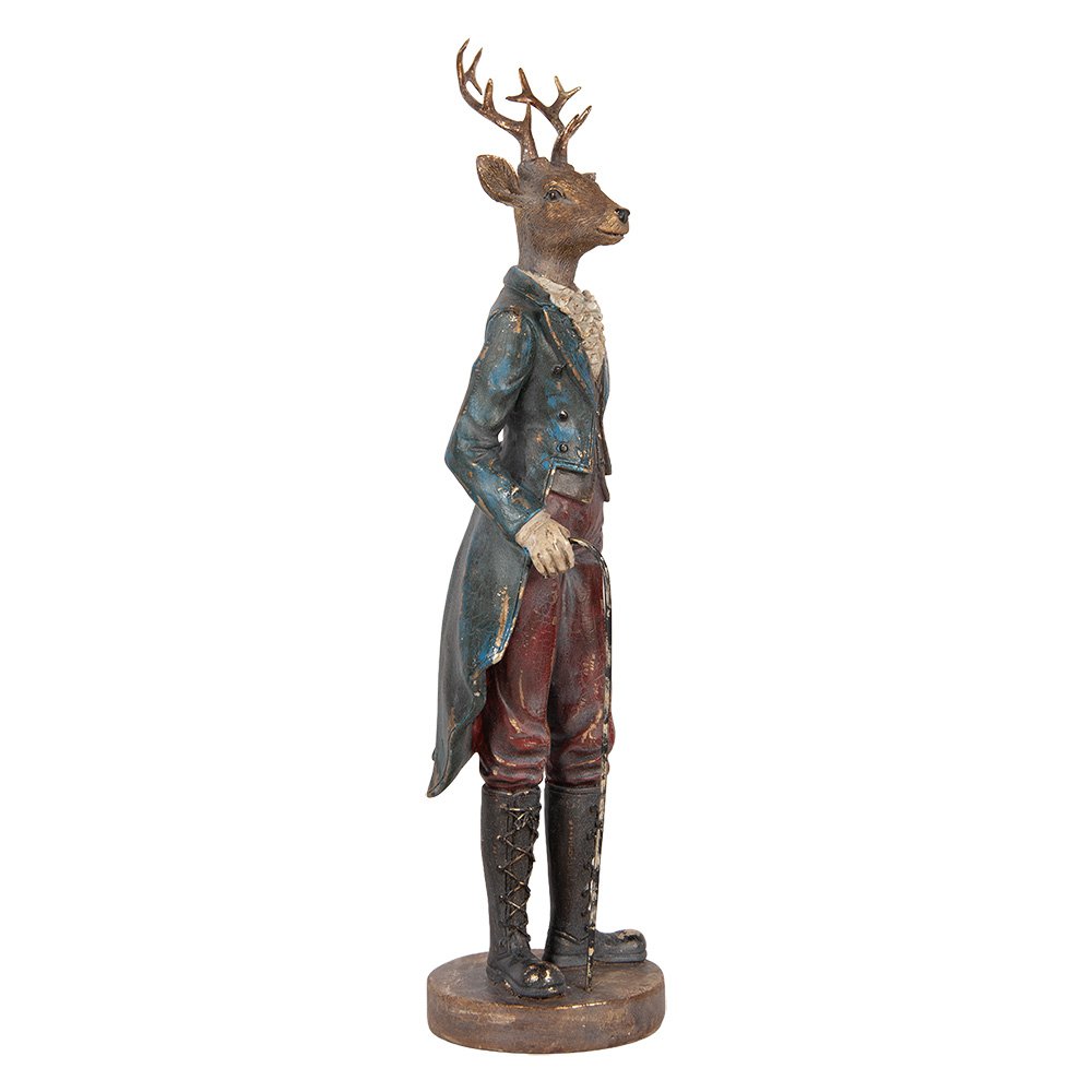 Decoratie Beeld Hert 13x12x42 cm Bruin Kunststof