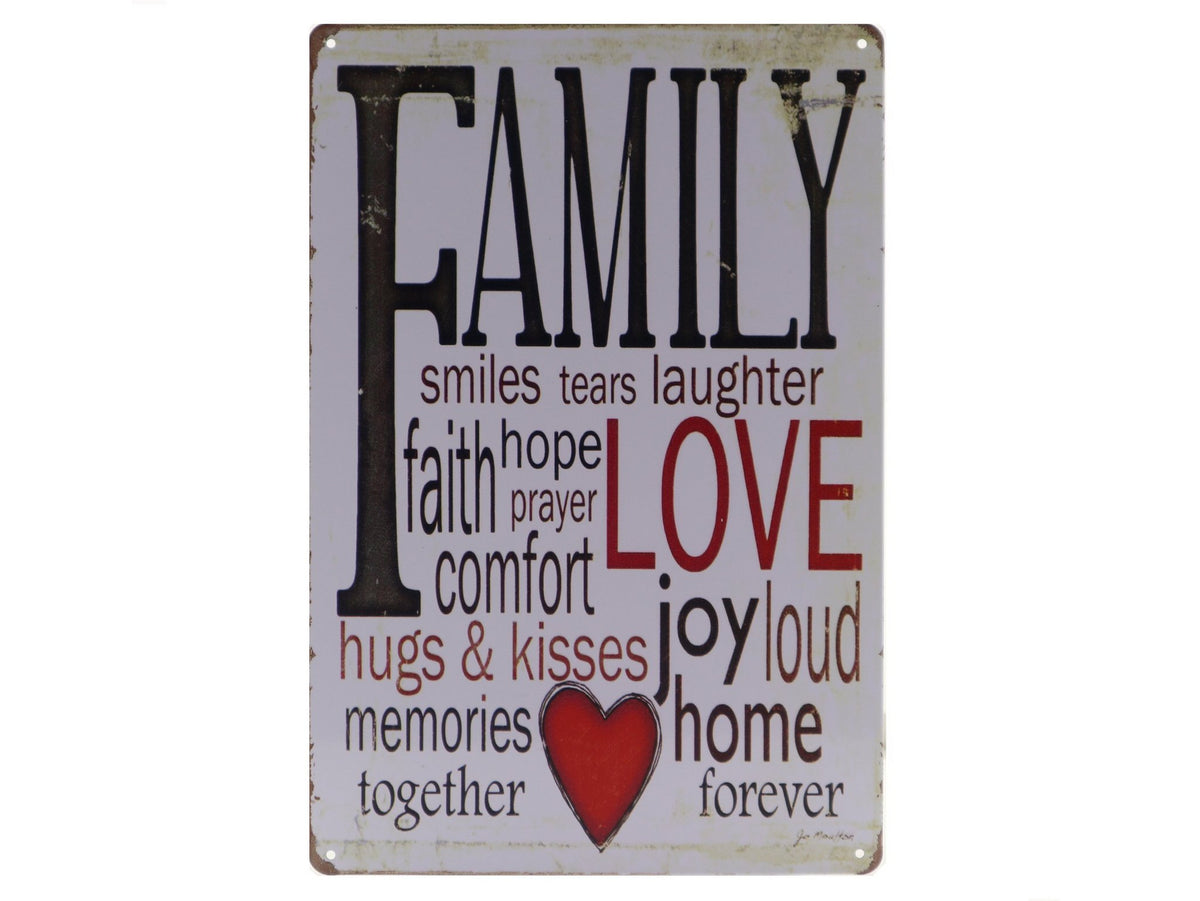 Familie Retro Wandbord 30x20