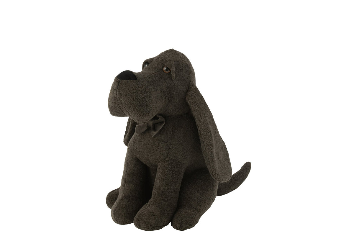 J-Line deurstop Hond Vlinderdas Bouclé - textiel - donkergrijs