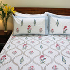 Laken | Katoenen handblok Garden Blooms | Set van 3