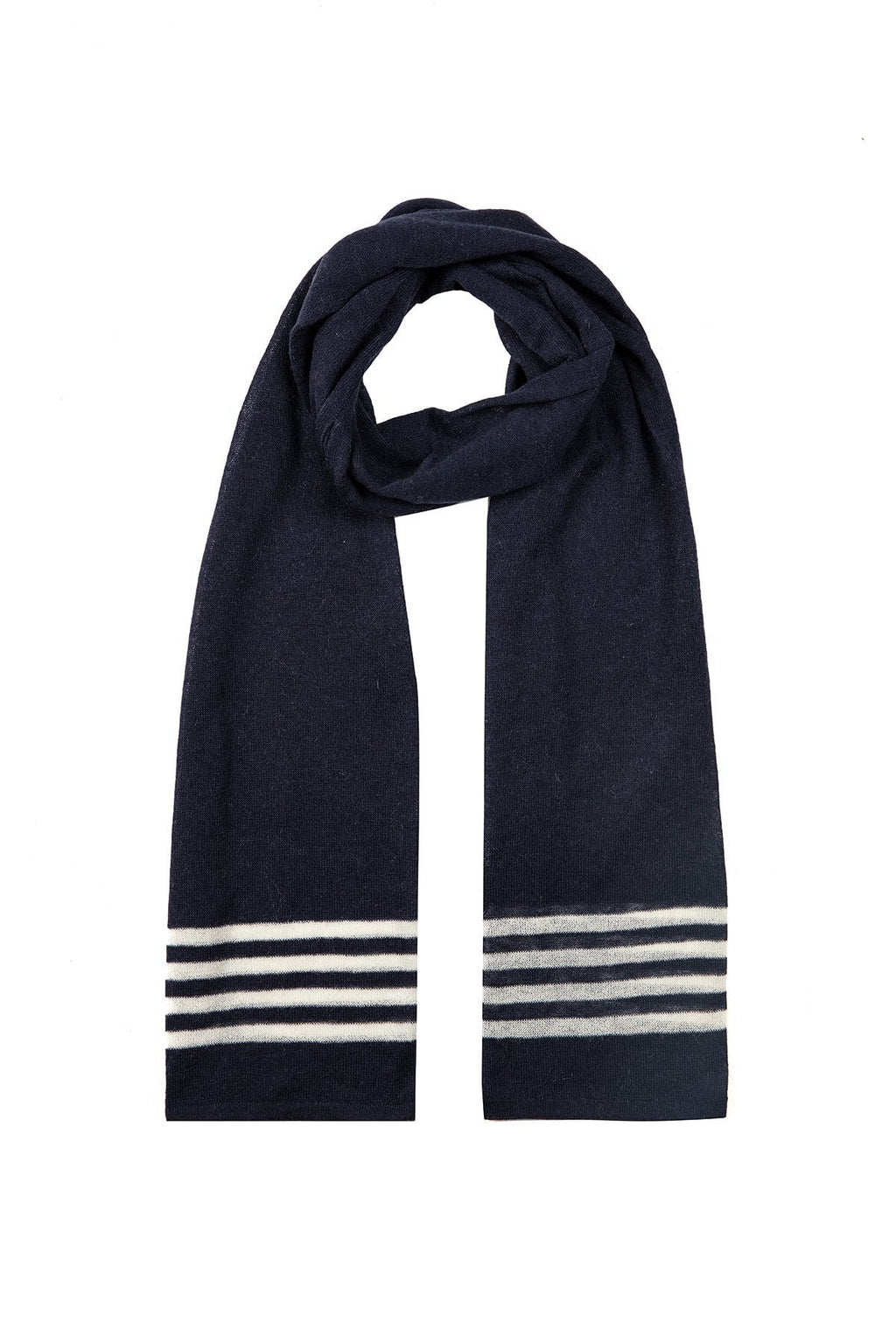 Men Navy Scarf Navy-ecru