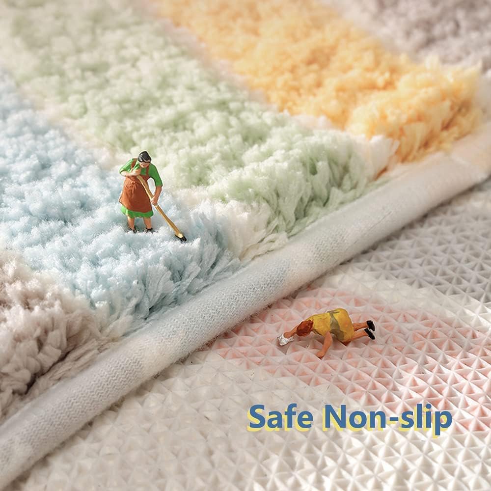 Rainbow Superzachte antislip 2000 GSM-microvezelbadmat 40x60 cm, verpakking van 1 | Superabsorberende vloerkeukendeurmat