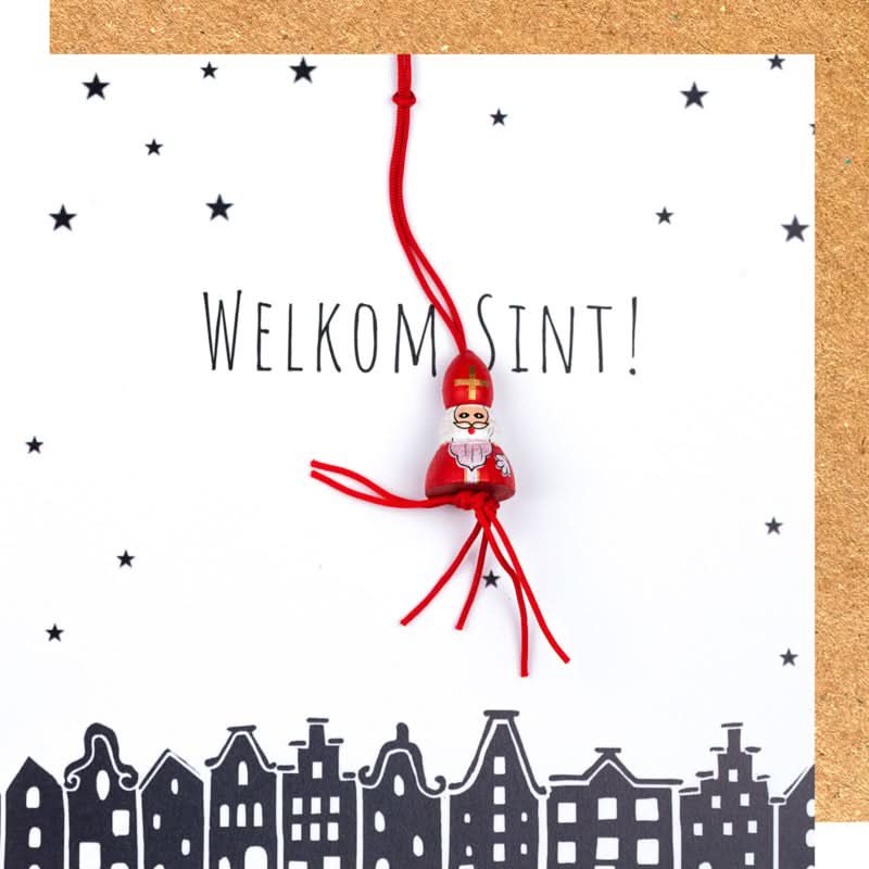 Wenskaart Sinterklaas welkom Sint