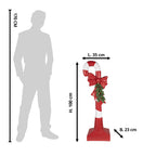 Kerstdecoratie Beeld Zuurstok 100 cm Rood Wit Polyresin Kerstfiguren