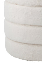 J-Line Poef met deksel - MDF - wit