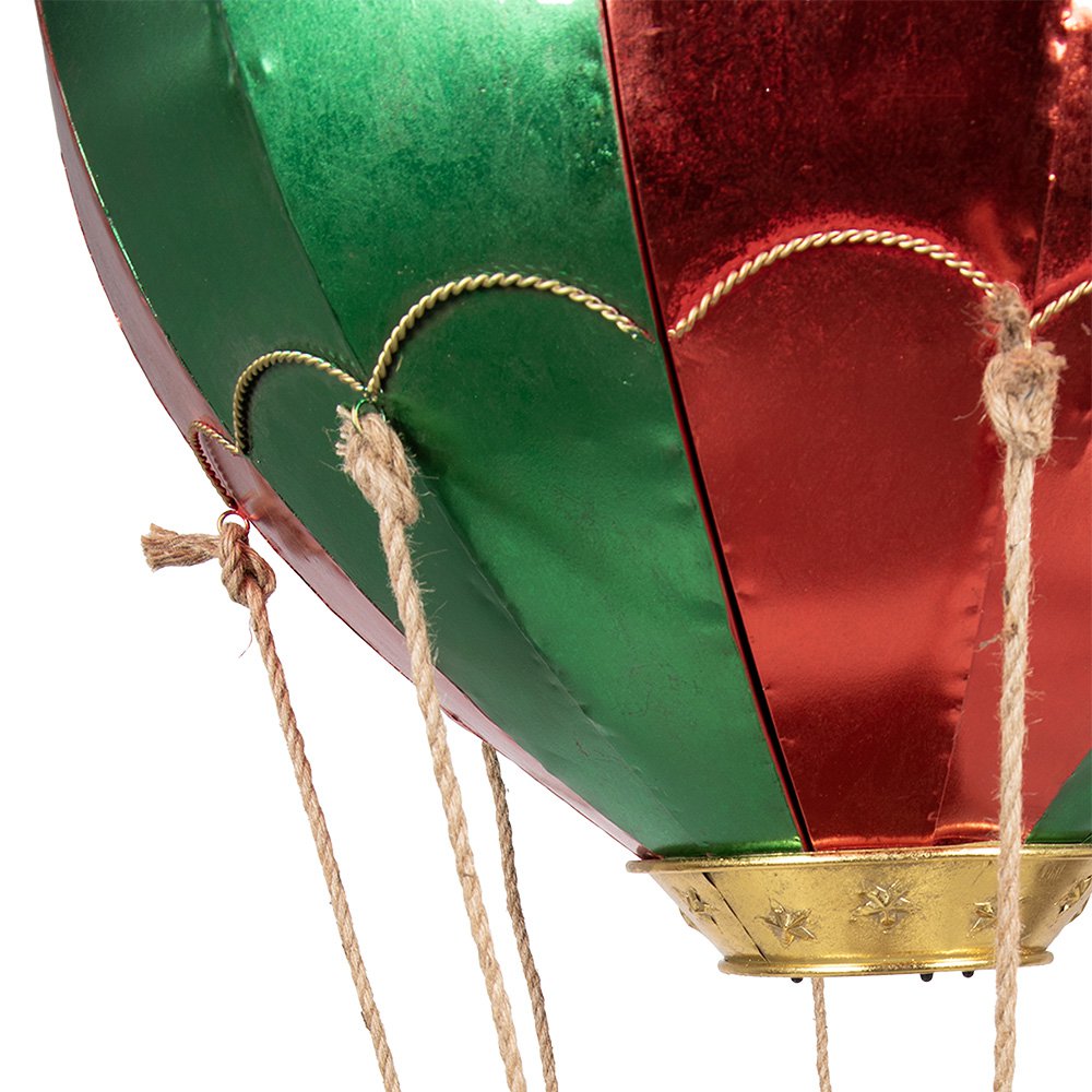 Kerstdecoratie Luchtballon Ø 97x160 cm Rood Metaal