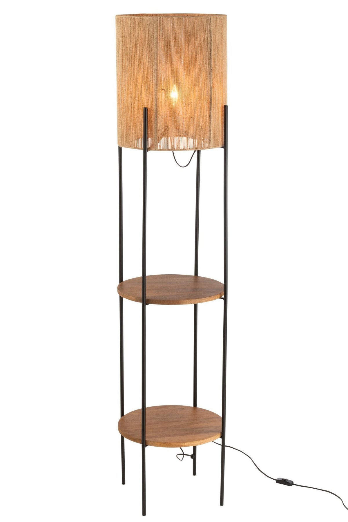 J-Line lamp - ijzer/mango - naturel/zwart