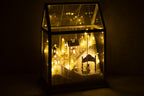 J-Line Ledkerstdorp - glas/synthetisch - wit/goud - medium