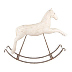 Decoratie Beeld Hobbelpaard 61x15x51 cm Wit Kunststof