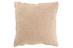 J-Line Kussen Gerafelde Randen Katoen/Polyester Beige