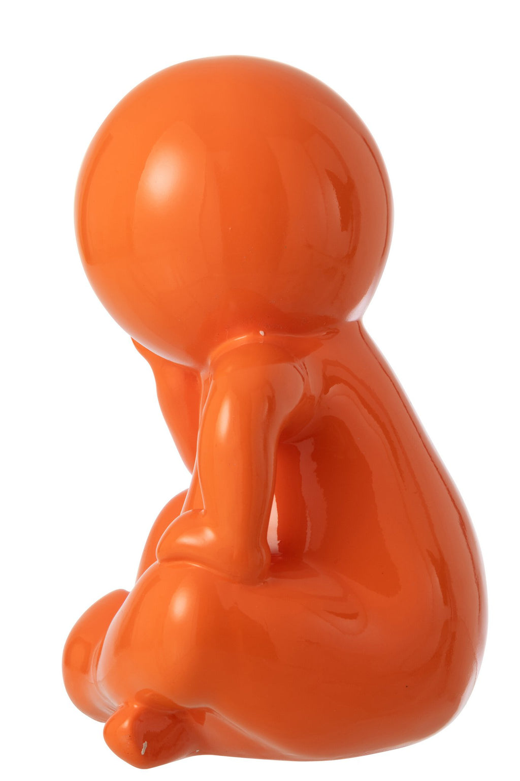 J-Line decoratie Beeldje Marcel - polyresin - donkeroranje