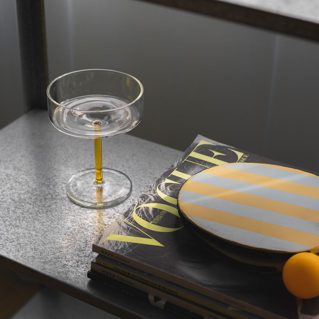 Champagneglas 20cl coupe geel Fizz - Set van 2