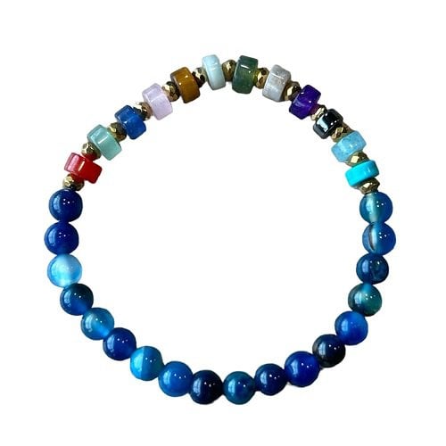 Dames armband Bandagaat 6 mm met spacers