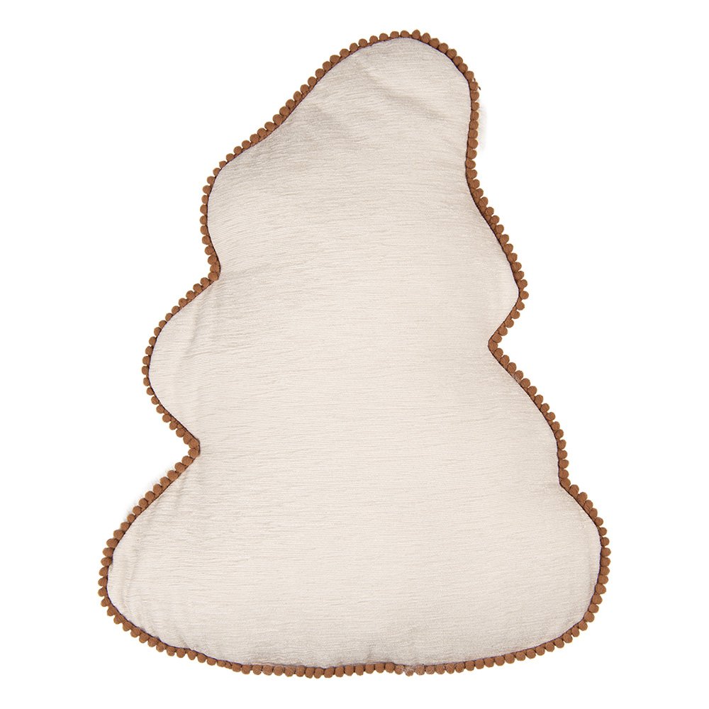 Sierkussen Kerstboom 33x40x4 cm Bruin Polyester