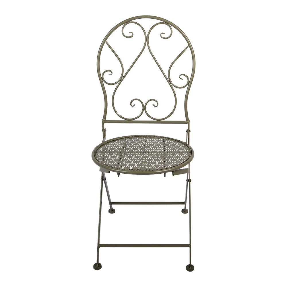 Bistroset Bistrotafel Bistrostoel 3-delig 60x60x70 / 50x40x93 cm Groen Metaal