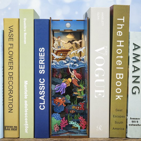 Tonecheer, DIY Book Nook, The Little Mermaid Bookend, TQ112, 18,2x8x24,5cm