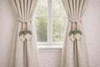 Decoratieve gordijnhouders – Macramé-bindset – bladontwerp van katoenen touw – 2-pack (4x45")