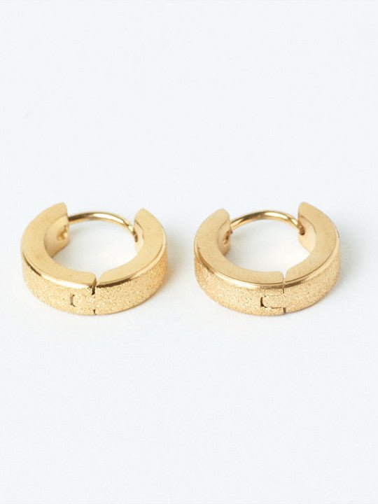 Hoepel oorbellen | Loop Tone Finish Hendel Achtersluiting | Goud