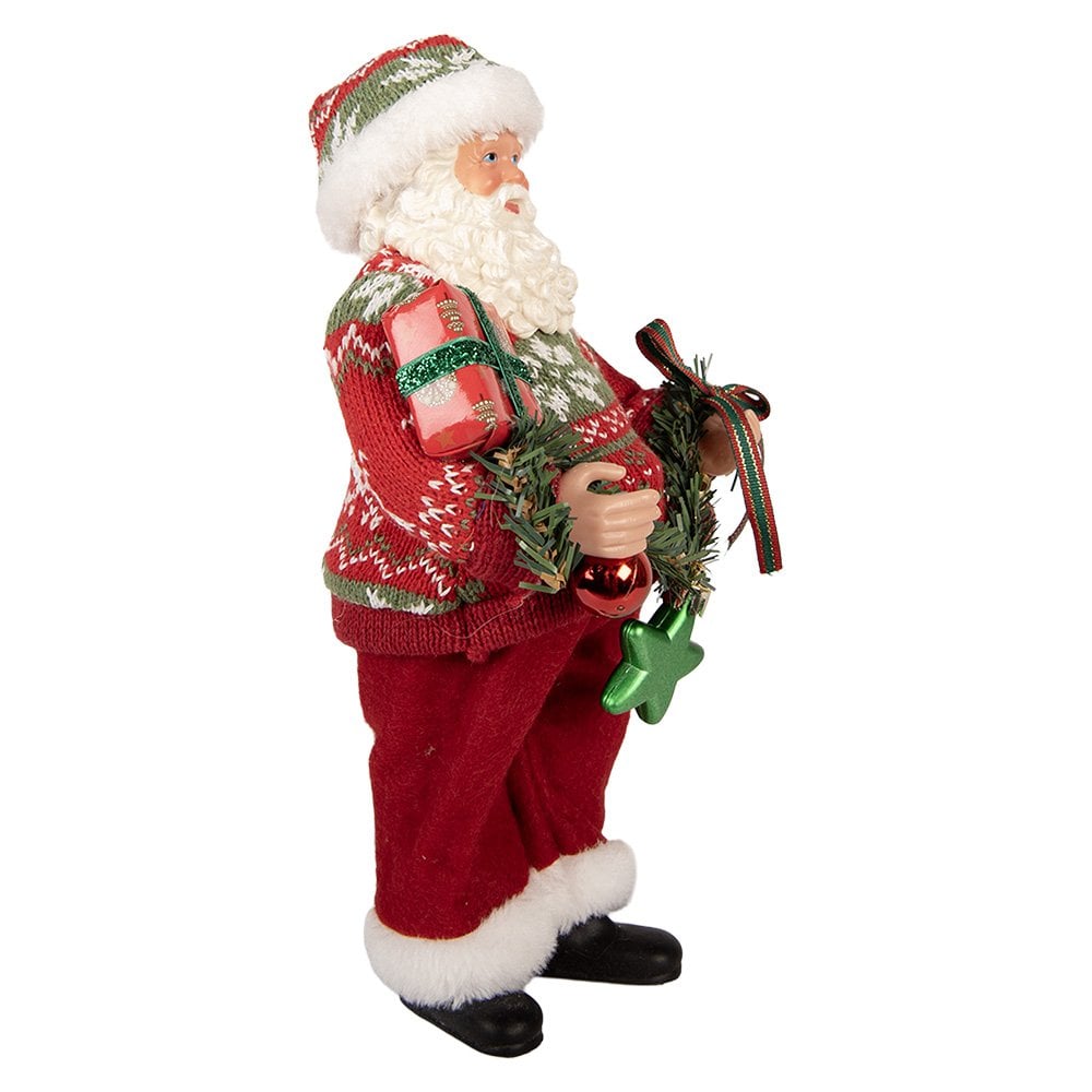 Kerstdecoratie Beeld Kerstman 16x11x27 cm Rood Kunststof