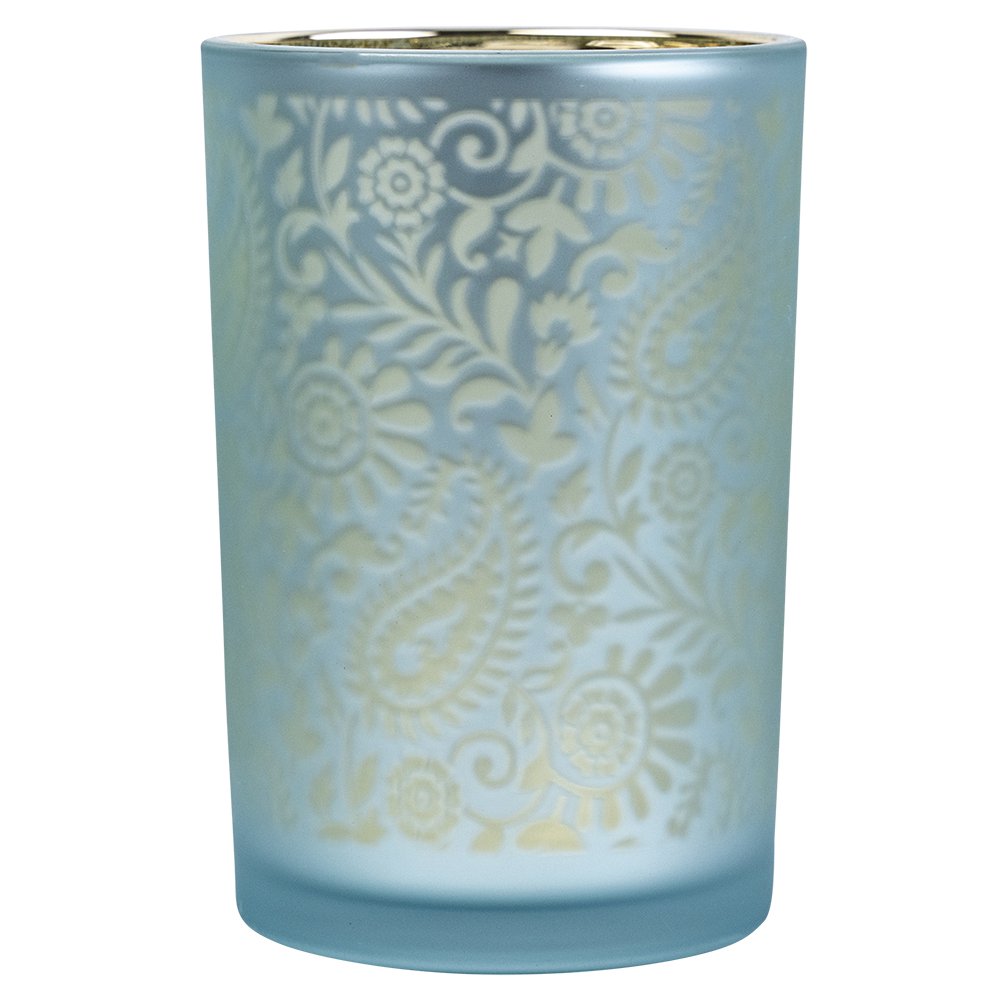 Theelichthouder paisley turquoise large 18cm*