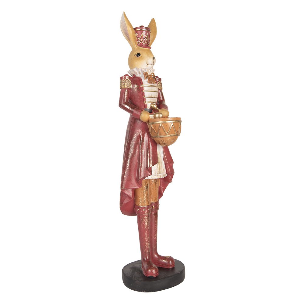 Decoratie Beeld Konijn 48 cm Beige Rood Kunststof