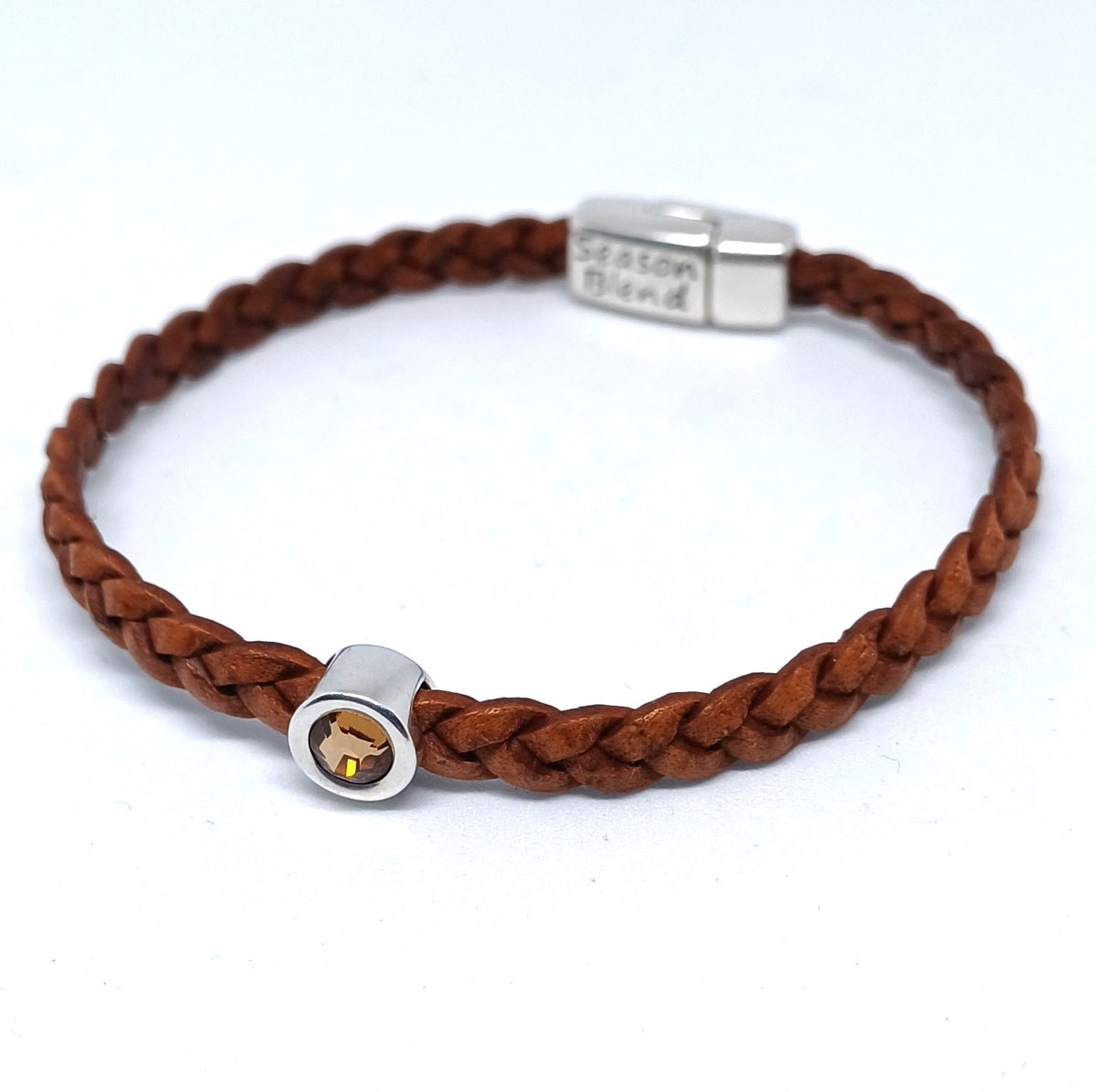 Shorty gevlochten leren armband antiek zilver