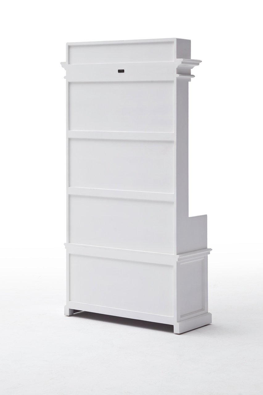Kapstok kast wit - 100x40dx190h - mahoniehout - 2 laden