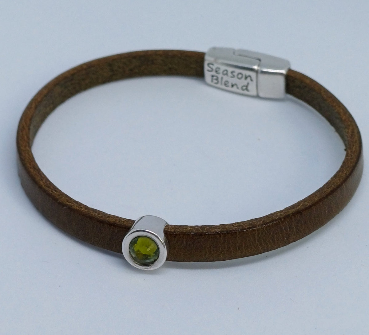 Shorty leren armband antiek verzilverd