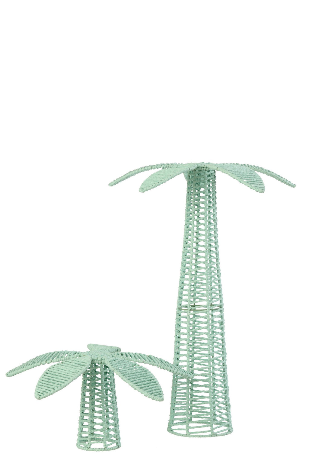J-Line decoratie Palmboom - ijzer/papier - azuurblauw - L