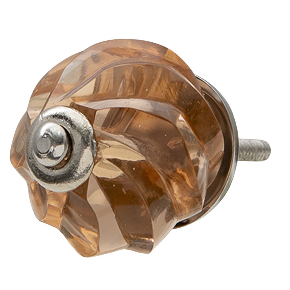 Deurknop Ø 4 cm Bruin Glas Meubelknop