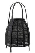 J-Line lantaarn Kap - bamboe - zwart - large
