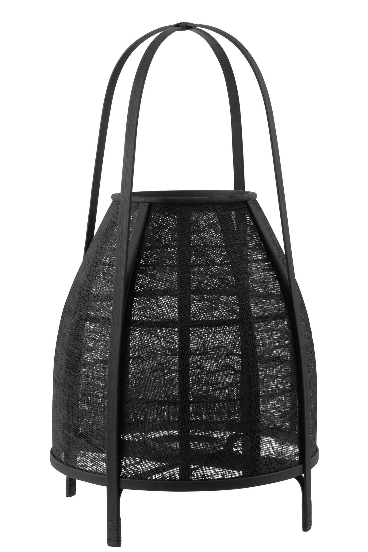 J-Line lantaarn Kap - bamboe - zwart - large