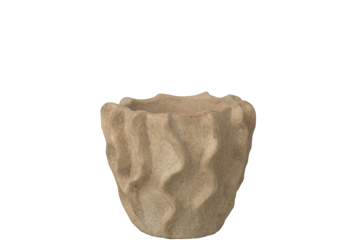 J-Line bloempot Rond Golf - cement - beige - M
