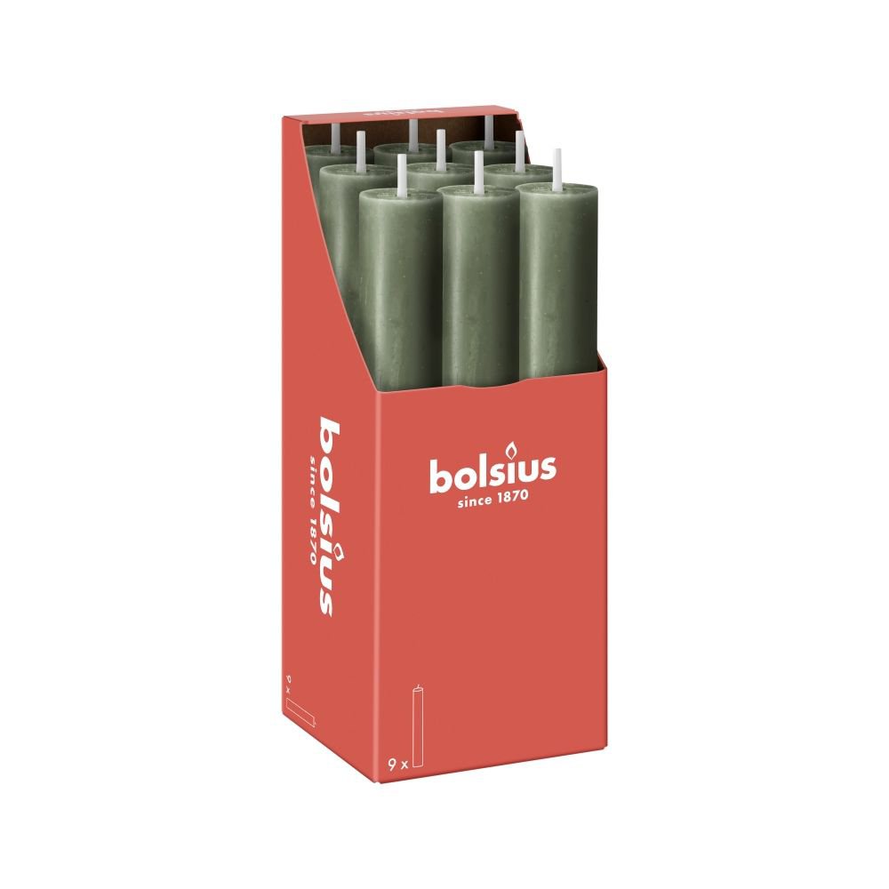 Rustiek tafelkaars XL 9 stuks Fresh Olive