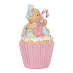 Decoratie Beeld Cupcake Ø 9x16 cm Roze Kunststof