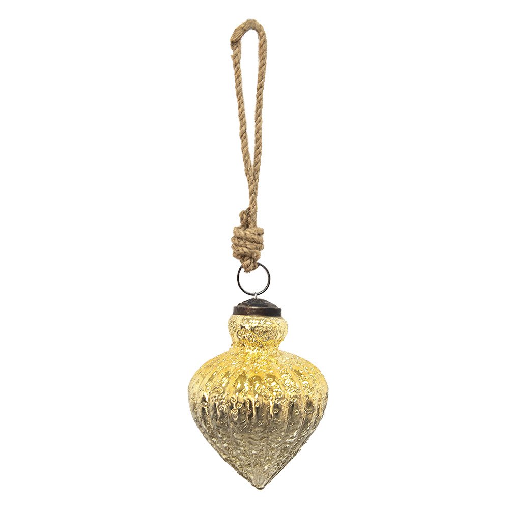 Kerstbal Ø 8 cm Goudkleeurig Glas Kerstdecoratie