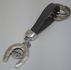 Sleutelhanger van leer Horse shoe met Eye