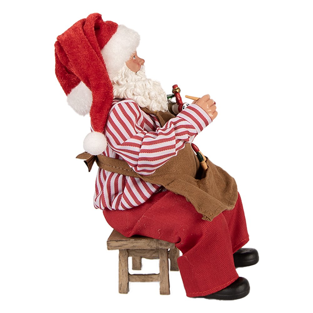 Kerstdecoratie Beld Kerstman 13x10x28 cm Rood Textiel